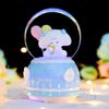 Iridescent Castle Snowfall Crystal Ball Music Box for Kids - Dreamy Fairy Tale Carriage.