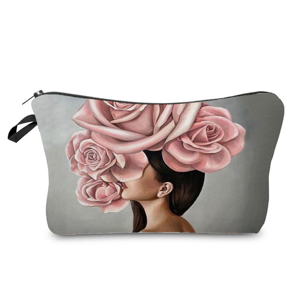 Women Flower Woman Cosmetic Bag Toiletries Organize Travel Storage Case 6761 KTB