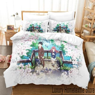 Comfortable Anime Print Duvet Cover Set With Duvet Cover And Pillowcases King Queen Twin Sizes For All Ages