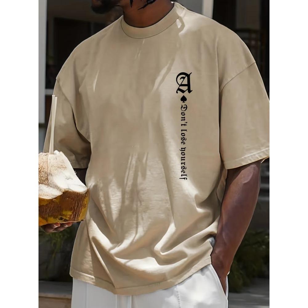Men's Summer Loose Fit  100 Cotton Printed T-shirt Tops  Men Clothing  T Shirt  Harajuku Short Sleeved
