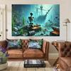 Backdrop Tapestry 1pc Abandoned Pirate Shipwreck Skeletons Background Cloth Wall Decor Polyester Fabric Wall Covering