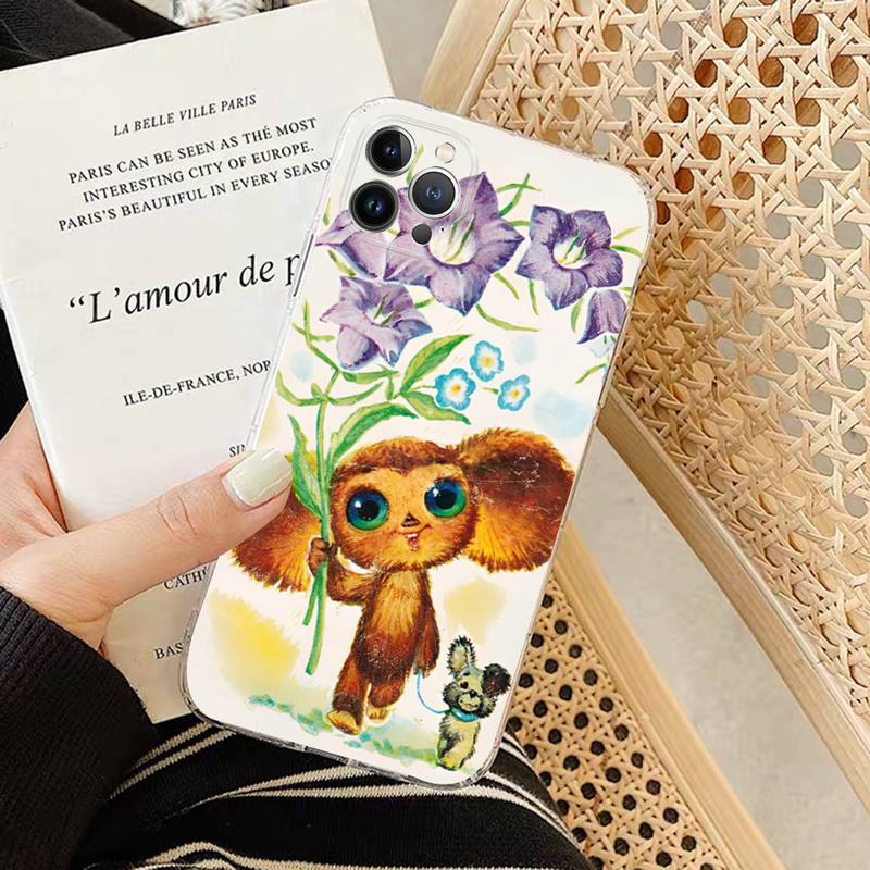 Cheburashka Handyhülle Silikon Weich für iphone 14 13 12 11 Pro Mini XS MAX 8 7 6 Plus X XS XR Hülle