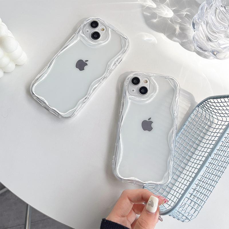 For Apple 17Promax Transparent Simple Mobile Phone Case All-inclusive Anti-fall for IPhone16 Fine Hole Silicone 13 Thickened