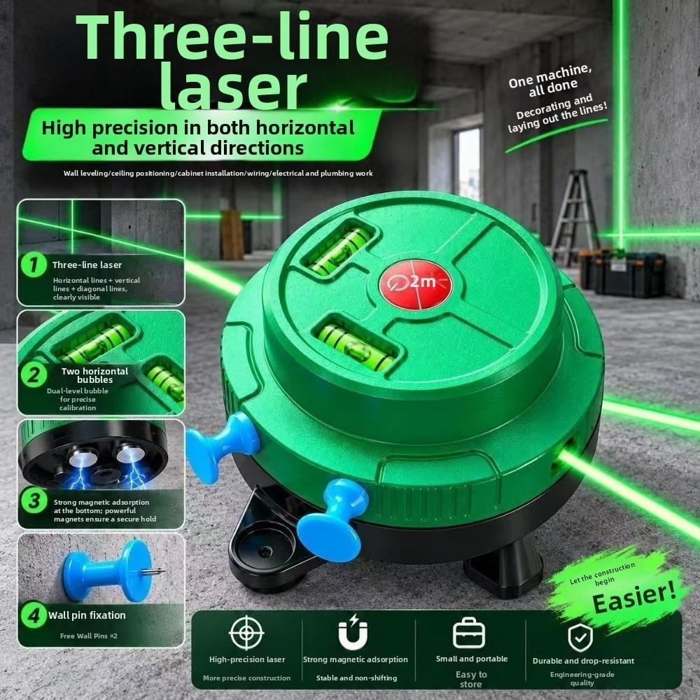 Strong Magnetic Three Line Laser Level High Precision Marking Instrument Leveling Tool