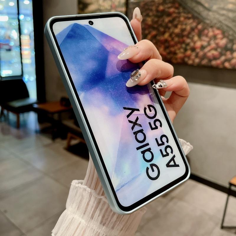 Matte Glass Case For Samsung S25 S24 S23 S22 S21 S20 FE S10 Note 10 Plus 20 Ultra A73 A72 A71 A51 A50 A70 A55 A54 A53 A52 Cover