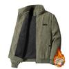 Men's Winter Corduroy Jacket with Stand-Up Collar and Lamb Wool Lining - Trendy, Thick, and Casual.