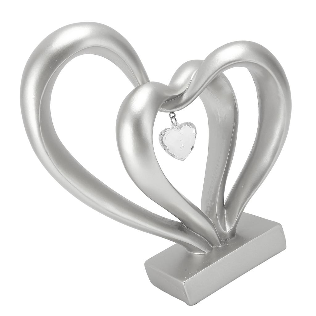 Double Heart Sculpture Resin Romantic Heart Statues Love Sculpture for Couple Love Statue Weeding Anniversary BS20621