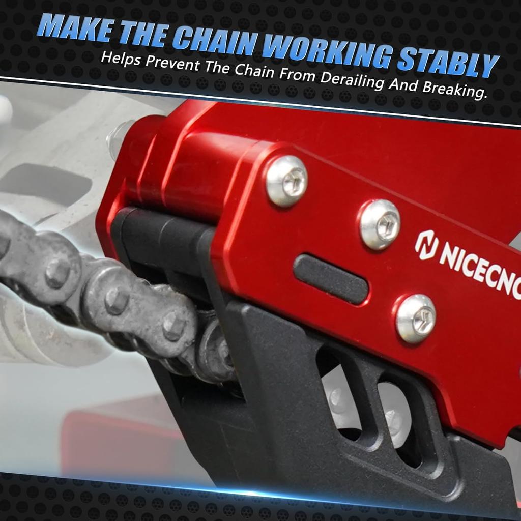 NICECNC ATV Rear Swingarm Chain Guide Compatible with Honda TRX450R Kick Start 2006-2009,TRX450ER Electric Start 2006-2009,2011-2014 Red Rear Chain