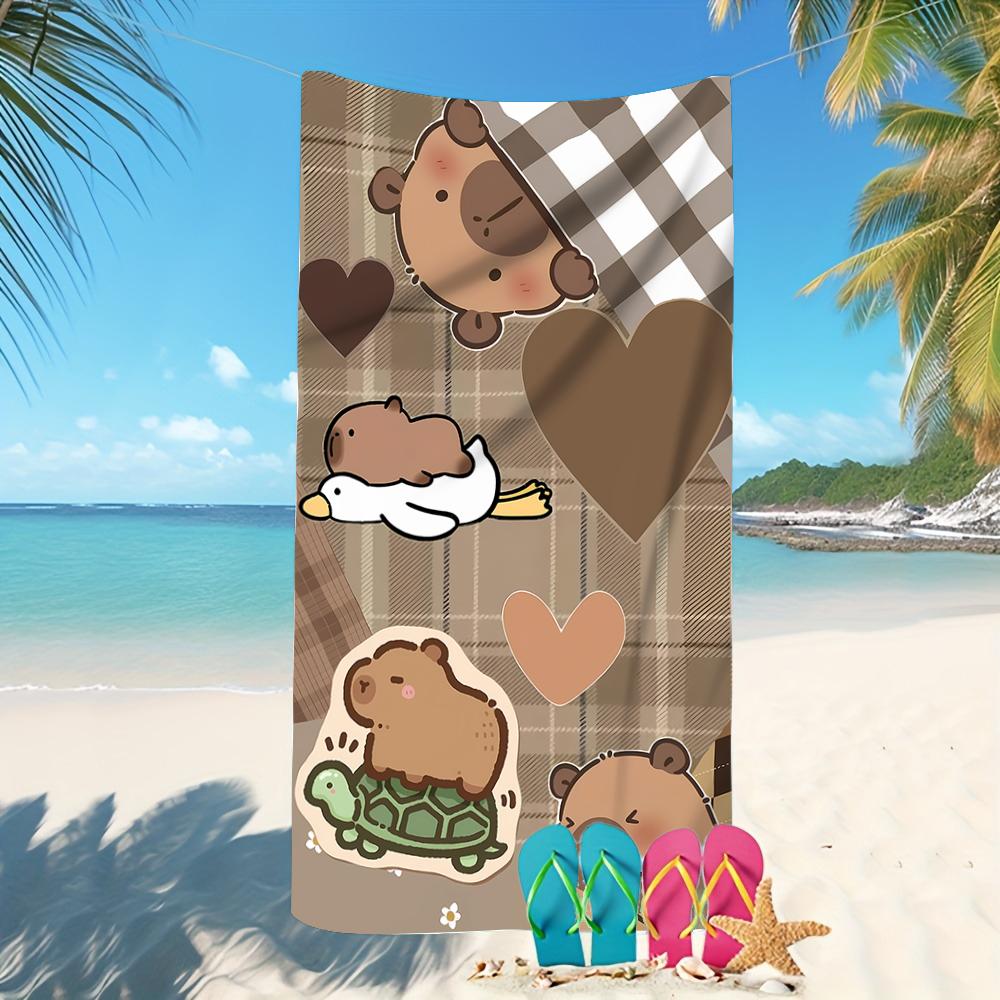 Capybara-Printed Beach Towels: Fun and Stylish for Your Beach Adventures! Sofa Cushion Cover, Room Home Decorationortable
