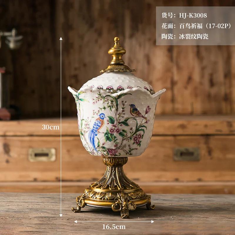 

Керамическая шкатулка для хранения украшений банка с крышкой ваза керамические украшения туалетный столик коробка для хранения аксессуаров предметы интерьера украшения