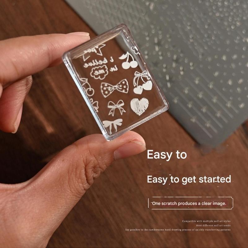 Stainless Steel Manicure Stamp Plate with Smooth Surfaces Ensuring Safety Metal Texture for Kids and Creative Activity