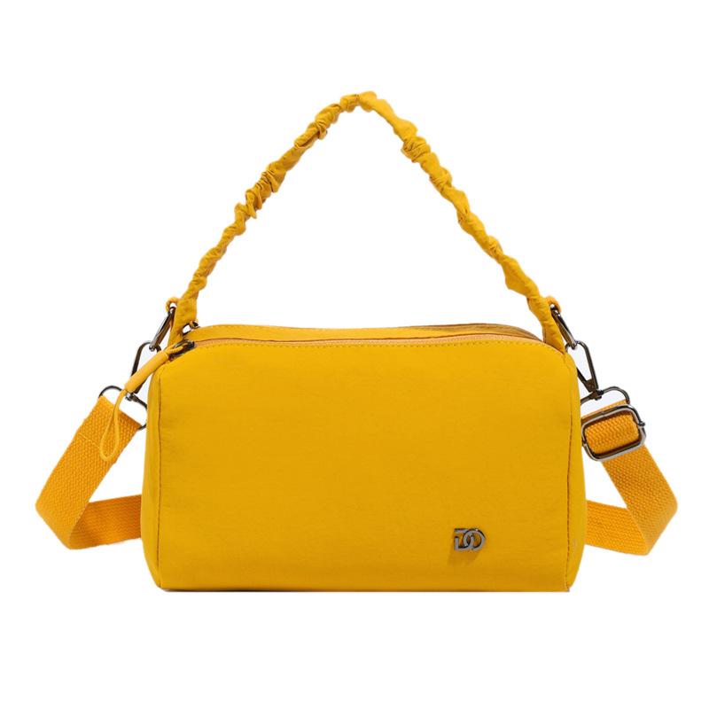 

Fashion casual shoulder bag, light and versatile in summer, high-end niche bucket bag, solid color simple commuter shoulder bag жёлтый