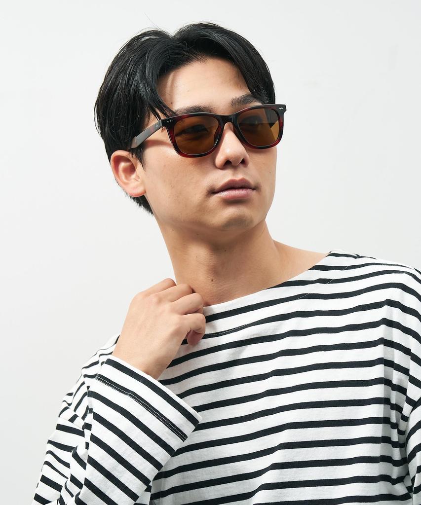 [Zoff] Wellington-style Sunglasses (Brown (Demi Pattern))  Polarized, UV Protection (99.9%+ UV Cut), Men'sWomen's, Suitable for Driving, Fishing,