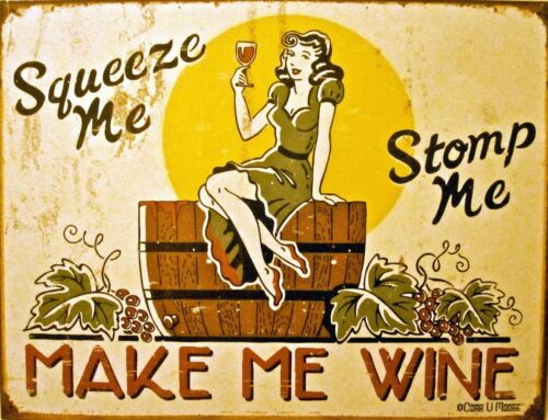 Make me wine Metal Wall Plaque Art Vintage tin sign Wine retroAluminum 20x30cm（7.8x11.8inch）