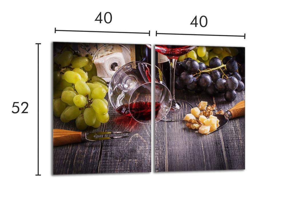 Szklana płyta ochronna na kuchenkę 2x40x52 Wino