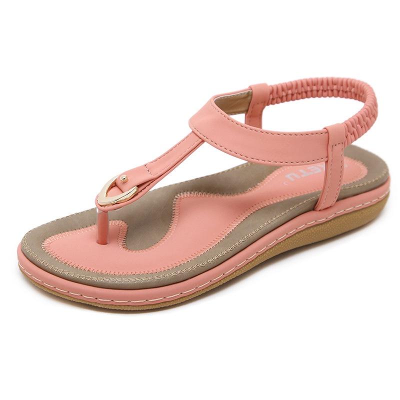 Stilvolle Socofy Damen Elastische Zehensteg-Flachsandalen für den Strand mit Hochwertigem Silikon