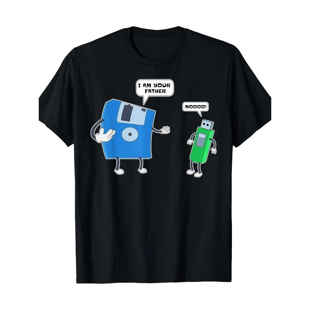 

Men s Computer Engineering T-Shirt _ Father & Son Floppy Disk Engineer Short Sleeve Tee XXXXXL чорний