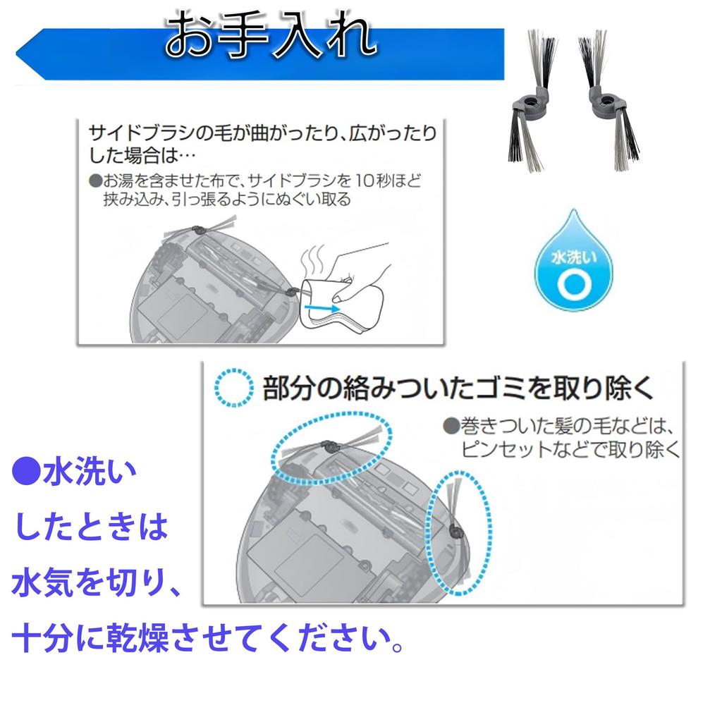 RUICH Panasonic Replacement Side Brushes for the Rulo Robot Vacuum Cleaner Compatible with and (MC-ARB2) (2-Pack) MC-RS1, MC-RS20, MC-RS200, MC-RX1S,