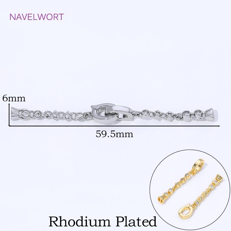 18K Gold Plated Brass Jewelry Clasps For Bracelets Making,With Zircon Connector Clasp,Locks For Jewelry,DIY Necklace Accessories