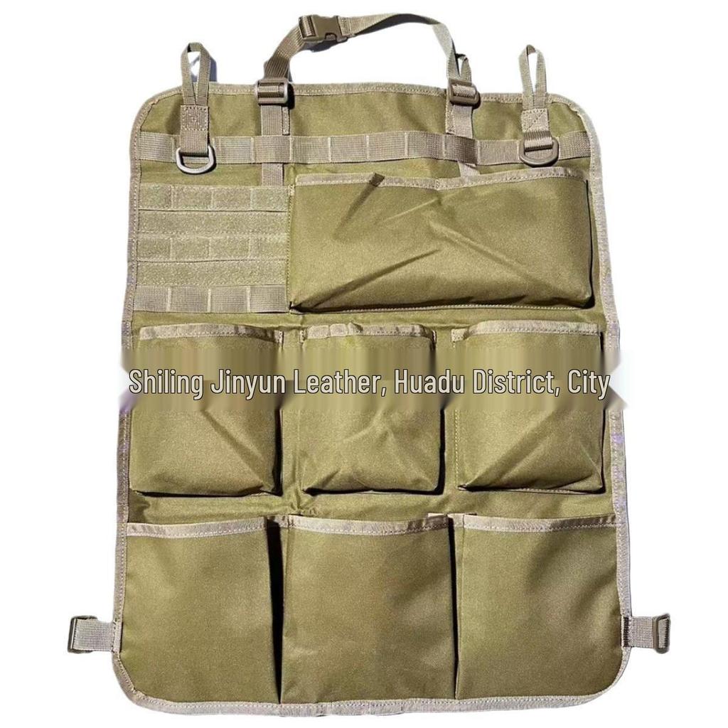 2025 Camouflage Tactical Car Seat Backrest Storage Bag with Eight Pockets