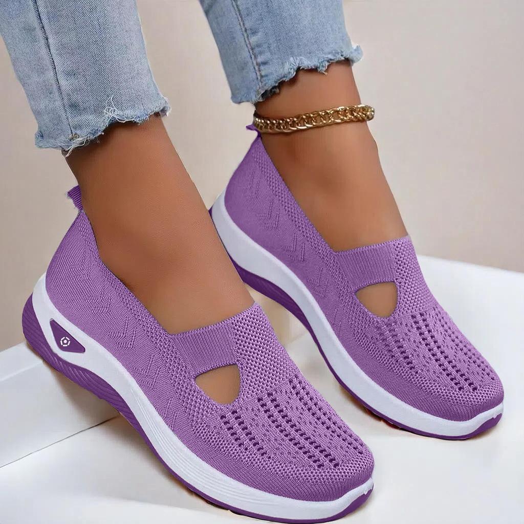 Women's Breathable Mesh Shoes Women Knit Flat Shoes 2026 Summer Women's Shoes Non-slip Lightweight Soft Sole Ladies Casual Shoes