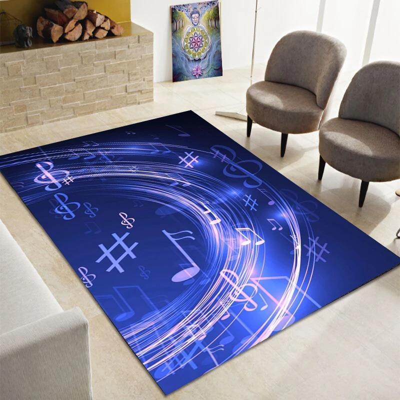 Piano Note Music Theme Series Carpet Home Decoration Bedroom Living Room Large Area Carpet Room Bedside Non-slip Floor Mat