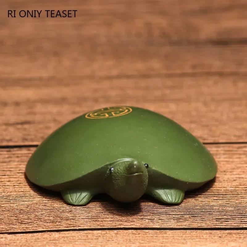 Creativity Turtle Sculpture Ornaments Chinese Yixing Purple Clay Tea Pet Handmade Animal Tea Figurine Crafts Tea Set Decoration