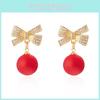 Fashion Alloy Butterfly Knot Earrings With Rhinestone Accents For Holiday Party Wear