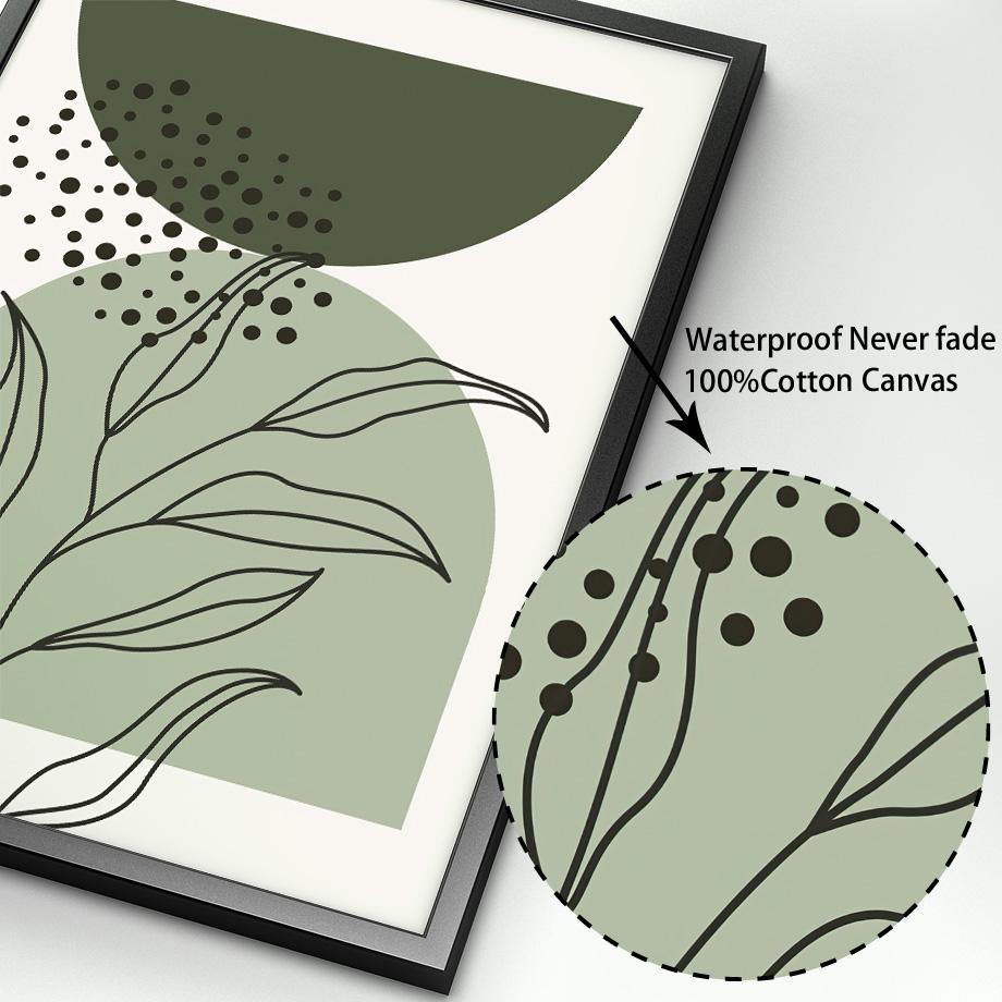 Abstract Geometric Poster Boho Leaves Arches Mid Century Modern Wall Art Print Canvas Painting Wall Pictures Living Room Decor