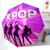 K-Pop-Themen-Regenschirm mit automatischer Öffnung/Schließung, K-Drama-Gruppen-Icon & K-Pop-Logo - 8-Speichen, stabiles koreanisches Popkultur-Design,