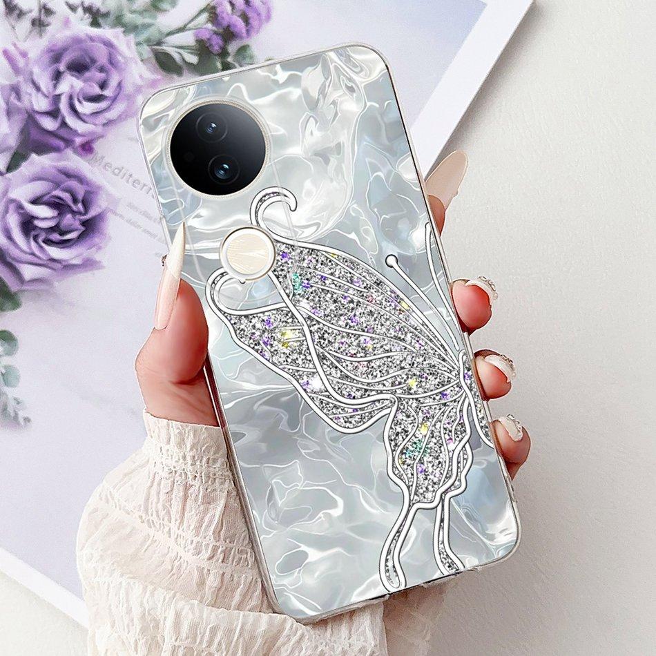 For Vivo S20 Elegant Floral Butterfly Phone Case For Vivo S20 V2429A Soft Silicone TPU Cases