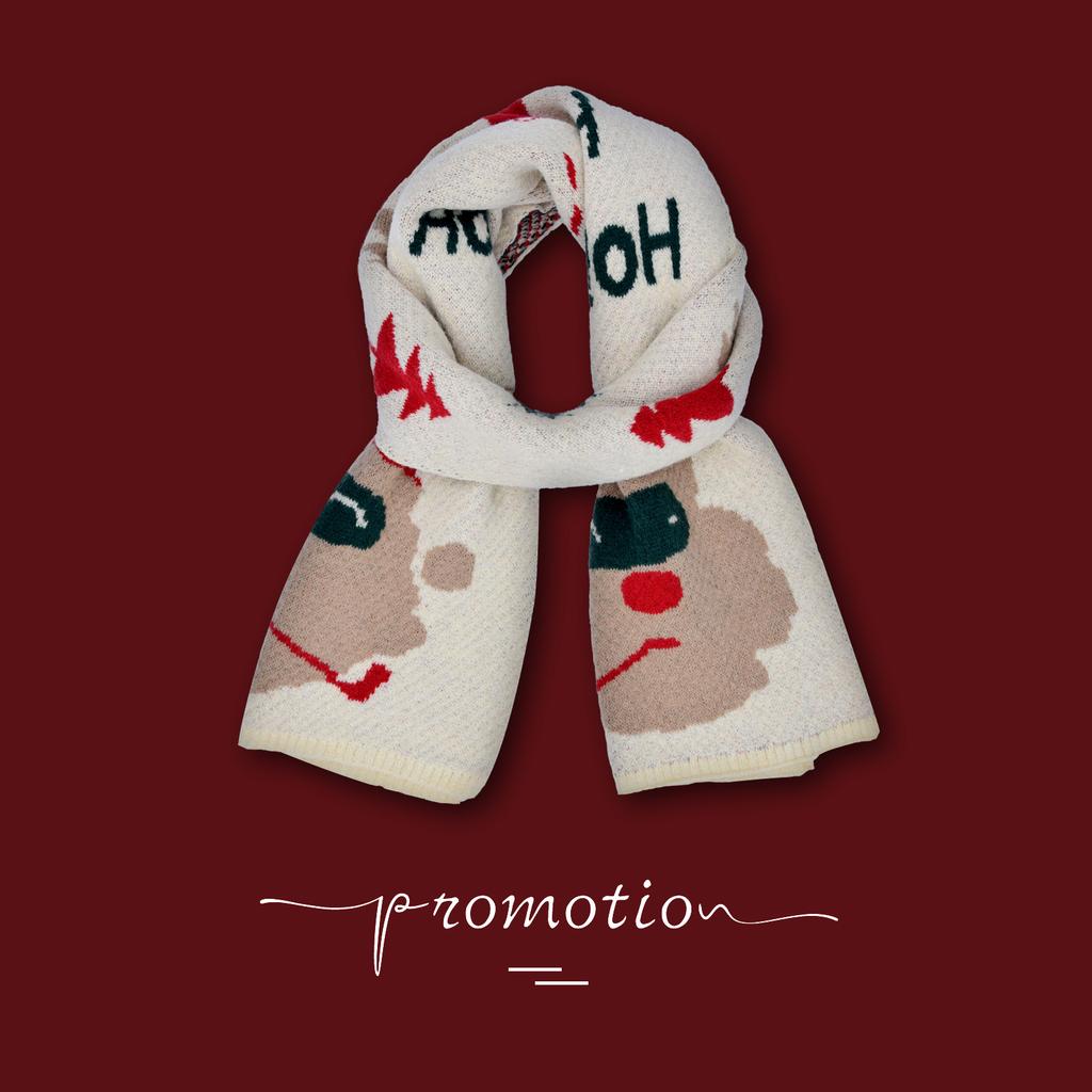 Christmas scarf female winter Korean version student autumn and winter Christmas antlers big shawl Japanese small fresh long scarf