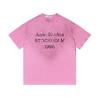 Unisex Vintage Gewassen Katoenen T-shirt Met Letterprint Tie-Dye Zoom Ronde Hals Losse Pasvorm Top