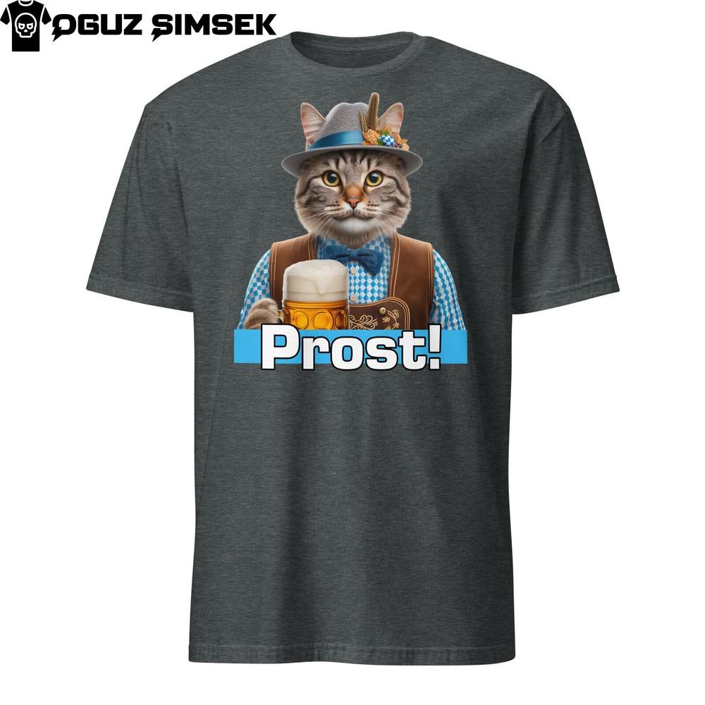 

Cat in Bavarian Attire T-Shirt - Prost! Oktoberfest Fun Tee Unisex Short Sleeve 4XL