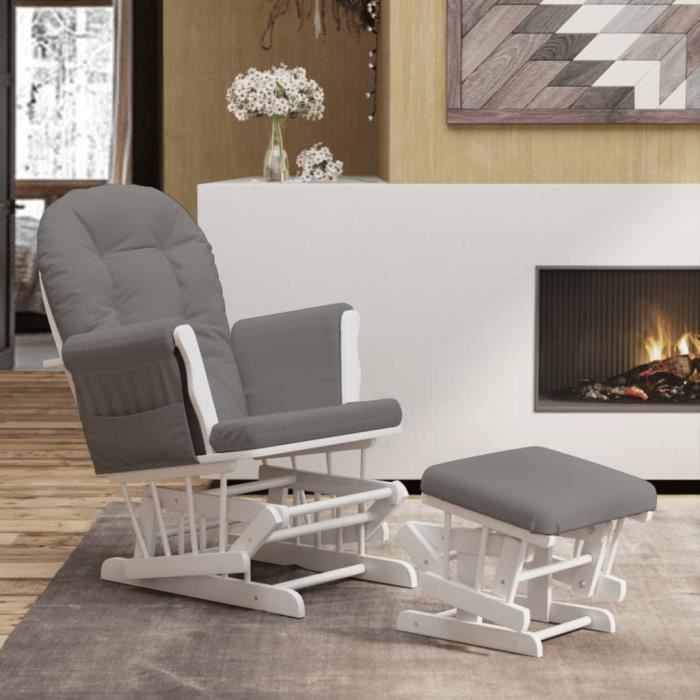 VidaXL Rocking Chair with Footrest Dark Grey Fabric 351661