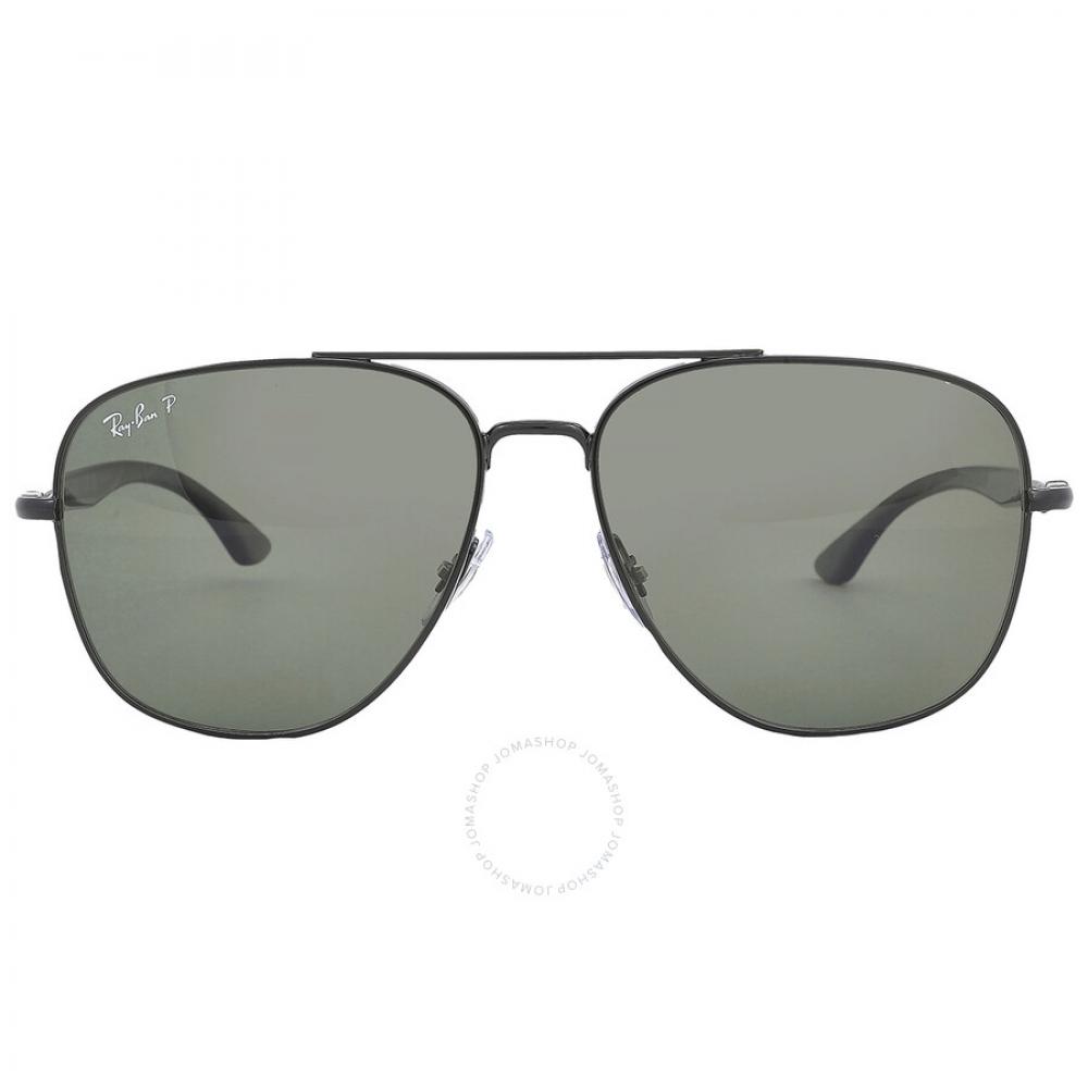 

Ray Ban Polarized Green Square Unisex Sunglasses RB3683 002 58 59
