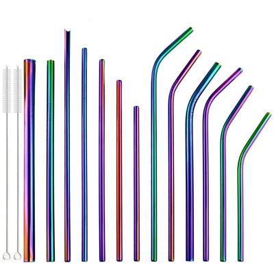 Set di 4 cannucce in metallo riutilizzabili da 215 mm, cannucce in acciaio inossidabile 304 con spazzola, cannucce rosa ecologiche per tazze