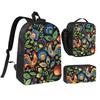 Polish Folk Roosters Backpack Student BookBag School Bag Shoulder Bags 3ps Insulated Lunch Bag Pencil Case