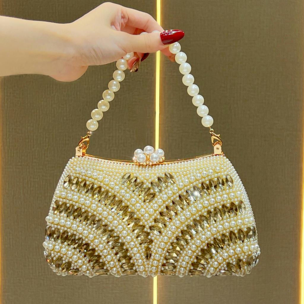 High-end Charm Beaded Handbag Clutch Handbag for Ladies Exquisite Evening Bag Women's Bag