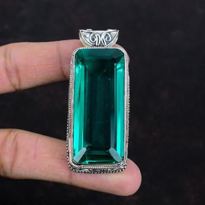 Faceted Chrome Diopside Pendant Vintage Gemstone Pendant 925 Sterling Silver Pendant Handmade Pendant Chrome Diopside Jewelry Gifts for Wife
