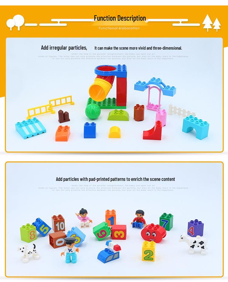 Blocuri Puzzle Tren cu Numere pentru Copii, 50 de Piese cu Găleată de Depozitare