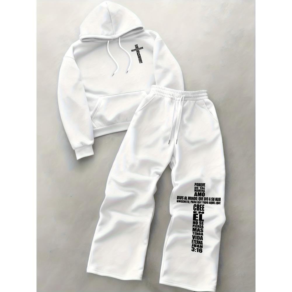 Retro American Casual Suit, Soft Fabric Hooded Sweatshirt Wide Leg Pants Set, Suitable for Daily Travel and Outdoor Travel
