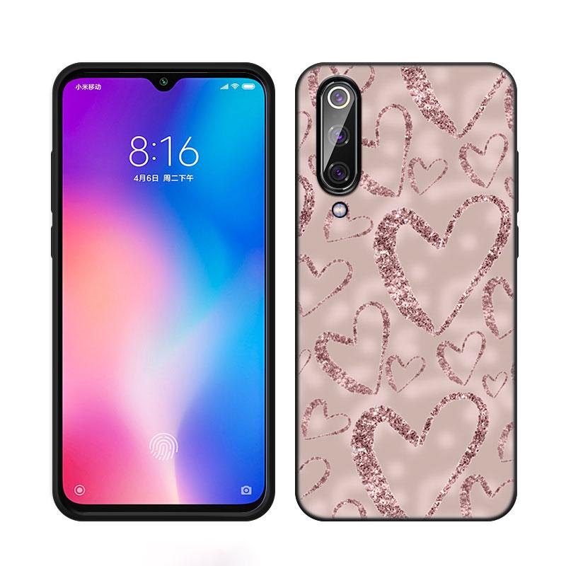 Beautiful Rose Bling Picture Phone Case For Xiaomi Mi A2 8 9 SE Note 10 10T 11 12 Lite 9T 11T 12S 12T Pro A3 6X 12X Black Cover