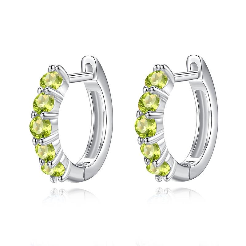 Luxury S925 Sterling Silver Topaz Earrings for Women Natural Crystal Birthstone Studs Earring Exquisite Banquets Jewelry FCGJHW