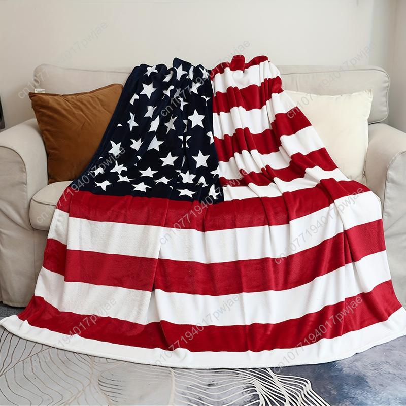 American Flag Print Flannel Blanket-Perfect for Bed Sofa Chair Camping Living Room Custom blankets
