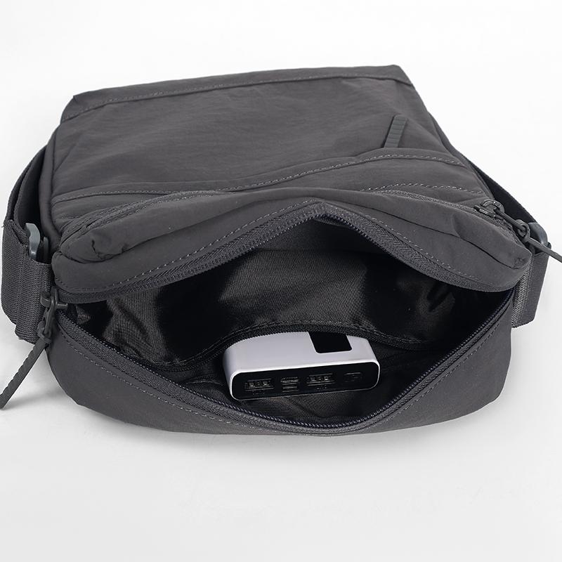Men's Shoulder Bag Vertical Crossbody Bag Solid Color Nylon Bag