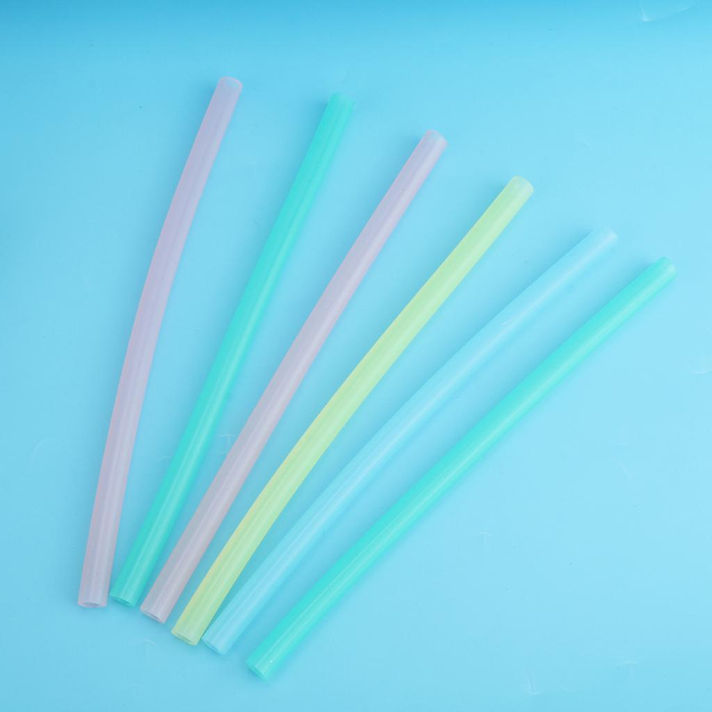 6 Stück Silikon Weiche Wiederverwendbare Trinkhalme Flexible Halme für Kinder über 6 Monate
