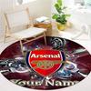 Arsenal F Benutzerdefinierter Name Runder Teppich, Teppich für Wohnzimmer Schlafzimmer Sofa Spielzimmer Dekoration, Rutschfeste Fußmatte