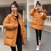 Winter New Women's Medium and Long Down Cotton-padded Jacket Thickened Hat Removable Cotton-padded Jacket Women's Cotton-padded Jacket