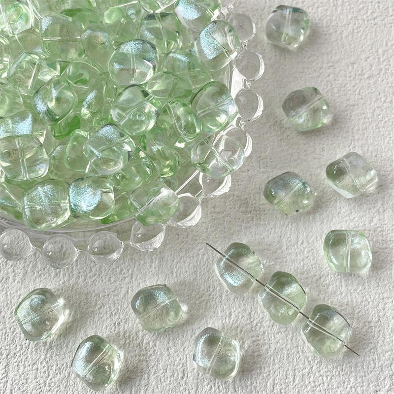 20Pcs  Irregular Square Shape  Glass Loose Beads Charms For Jewelry Making Diy Bracelet Earrings Accessories